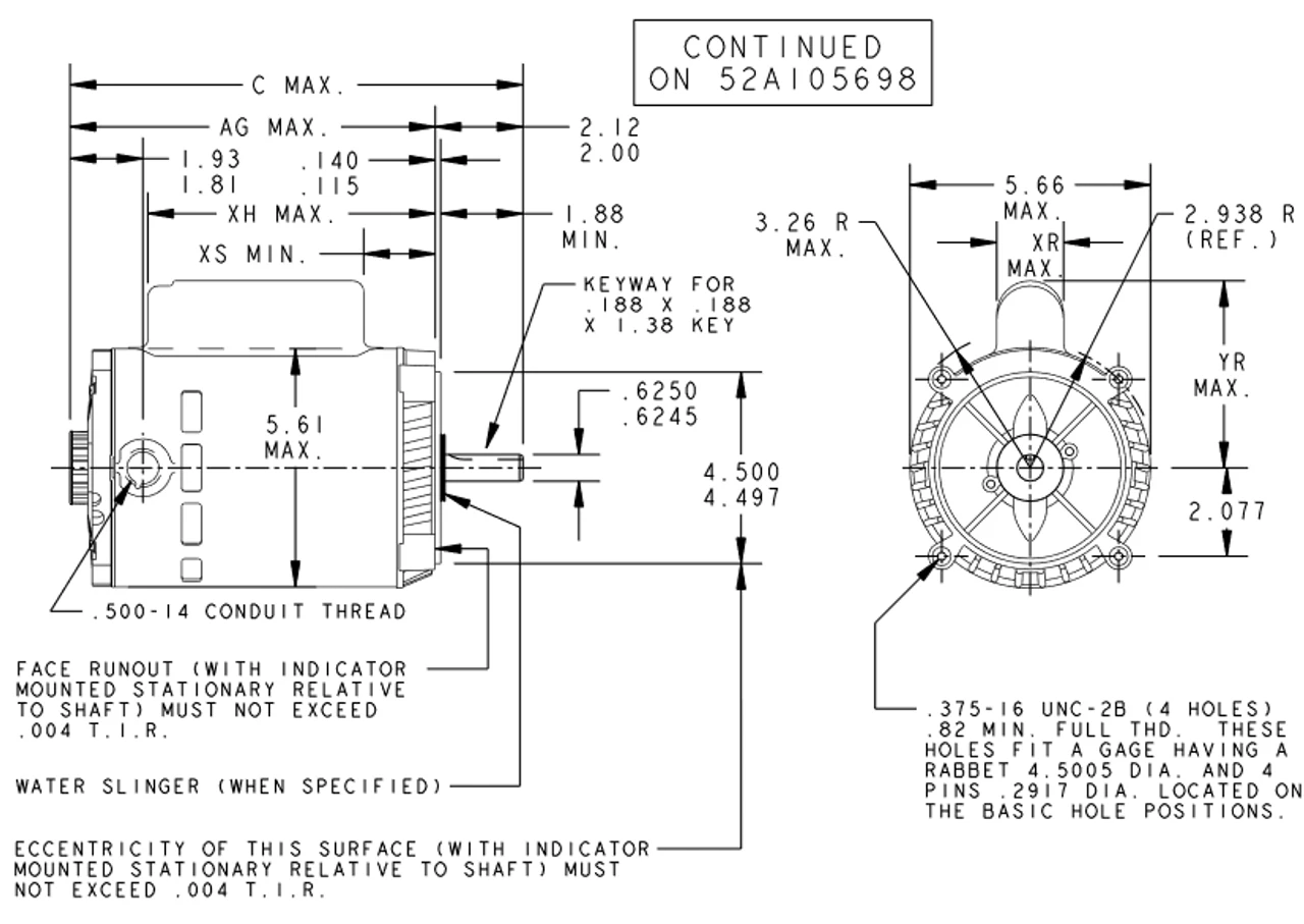 J1025 Marathon 1/3 Hp Basic Jet Pump Motor 3600 RPM 115/230V ODP 56C Frame (no Base) 6 J1025 Marathon 1/3 Hp Basic Jet Pump Motor 3600 RPM 115/230V ODP 56C Frame (no Base) - Image 4