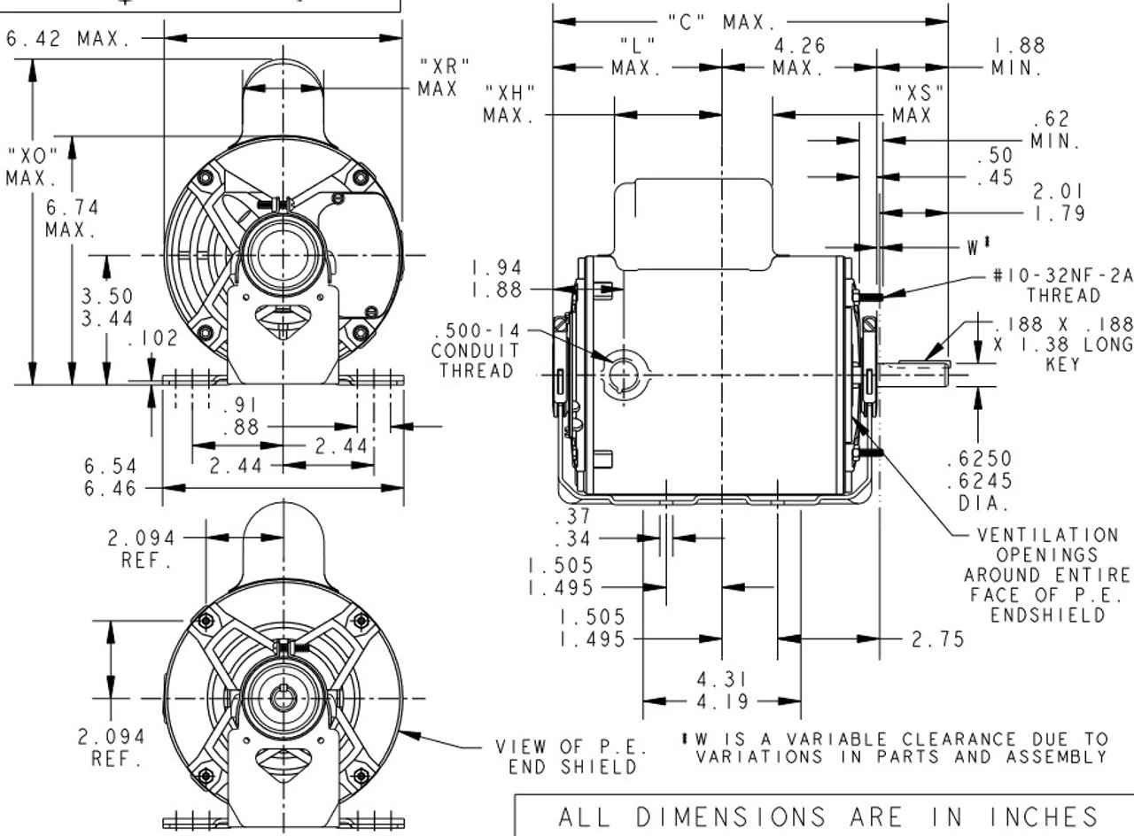 C1153 Marathon 1/2 Hp (1 Speed) 115/208-230V 1800 RPM ODP 56 Frame Cap Start Resilient Base Motor 6 C1153 Marathon 1/2 Hp (1 Speed) 115/208-230V 1800 RPM ODP 56 Frame Cap Start Resilient Base Motor - Image 4
