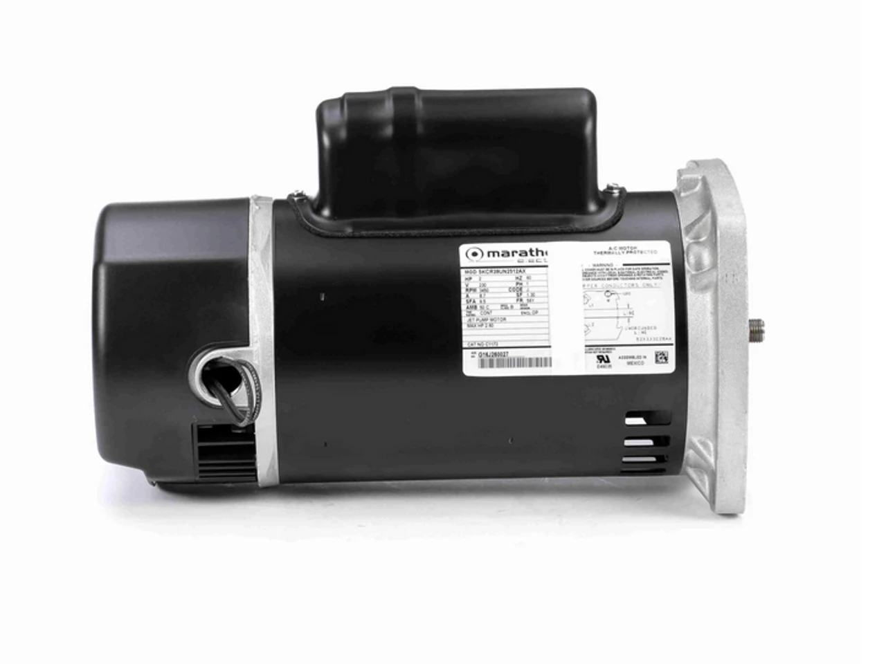 C1173 Marathon 1 1/2 Hp 2-Comp. Square-Flange Jet Pump Motor 3600 RPM 230V ODP 56Y Frame (no Base) 5 C1173 Marathon 1 1/2 Hp 2-Comp. Square-Flange Jet Pump Motor 3600 RPM 230V ODP 56Y Frame (no Base) - Image 3