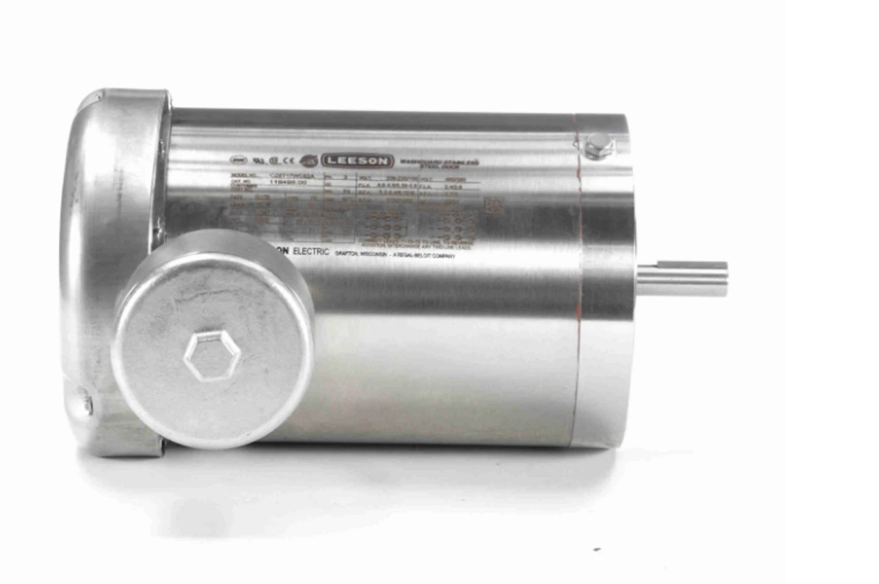 119498.00 Leeson Extreme Duck 1 1/2 Hp 1800 RPM 208-230/460V 3-Phase 56C Frame TEFC (no Base) Motor 4 119498.00 Leeson Extreme Duck 1 1/2 Hp 1800 RPM 208-230/460V 3-Phase 56C Frame TEFC (no Base) Motor - Image 2