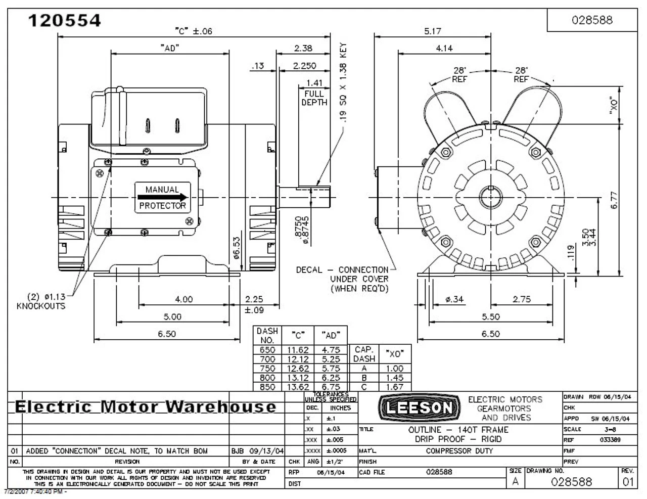 120554.00 Leeson | 5 Hp 3450 RPM 145T 230V Air Compressor Motor 6 120554.00 Leeson | 5 Hp 3450 RPM 145T 230V Air Compressor Motor - Image 4
