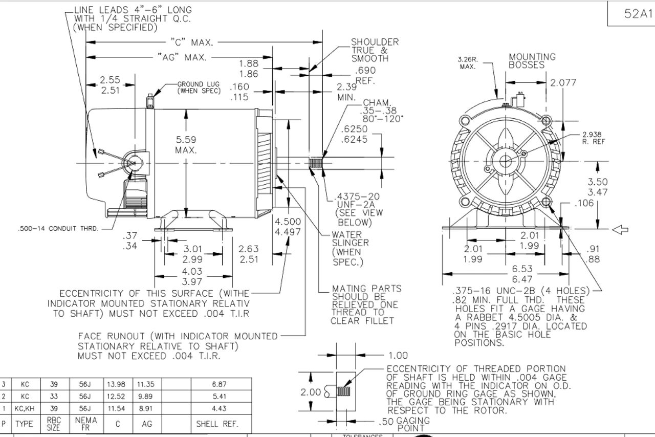 C1463A Marathon 3/4 Hp 2-Compartment Jet Pump Motor 3600 RPM 115/230V ODP 56J Frame (rigid Base) 6 C1463A Marathon 3/4 Hp 2-Compartment Jet Pump Motor 3600 RPM 115/230V ODP 56J Frame (rigid Base) - Image 4