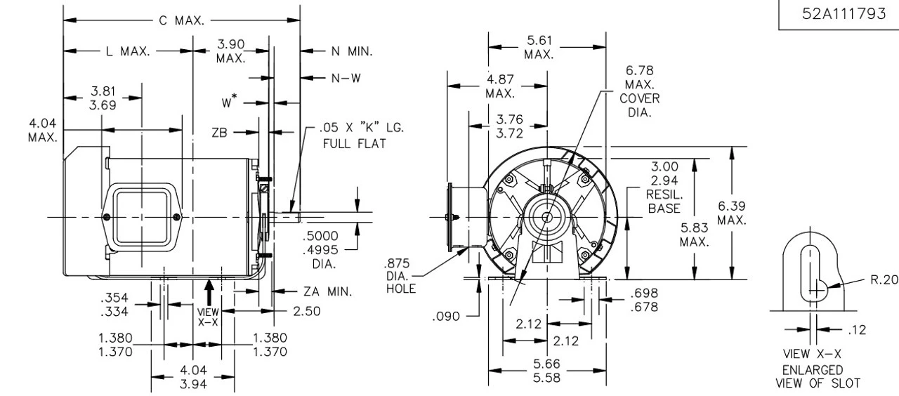 B1502 Marathon 1/4 Hp (1 Speed) 115V 1800 RPM TEFC 48 Frame Split Phase Resilient Base Motor 6 B1502 Marathon 1/4 Hp (1 Speed) 115V 1800 RPM TEFC 48 Frame Split Phase Resilient Base Motor - Image 4