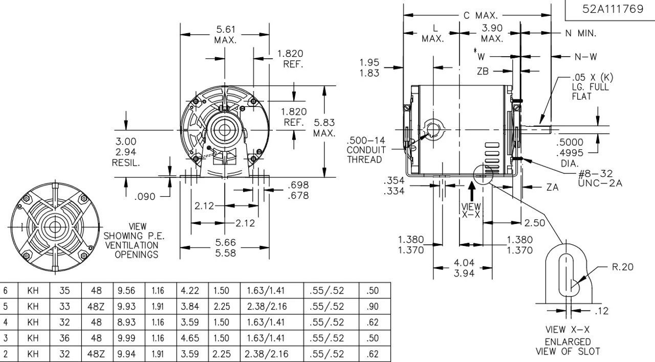 H165 Marathon 1/3 Hp (1 Speed) 115V 1800 RPM ODP 48Z Frame Resilient Base Blower Motor 6 H165 Marathon 1/3 Hp (1 Speed) 115V 1800 RPM ODP 48Z Frame Resilient Base Blower Motor - Image 4
