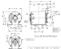 H173 Marathon 1/3 Hp (2 Speed) 115V 1800/1200 RPM ODP 56 Frame Resilient Base Blower Motor -MotorHub Shop 173 line 24258.1629806924