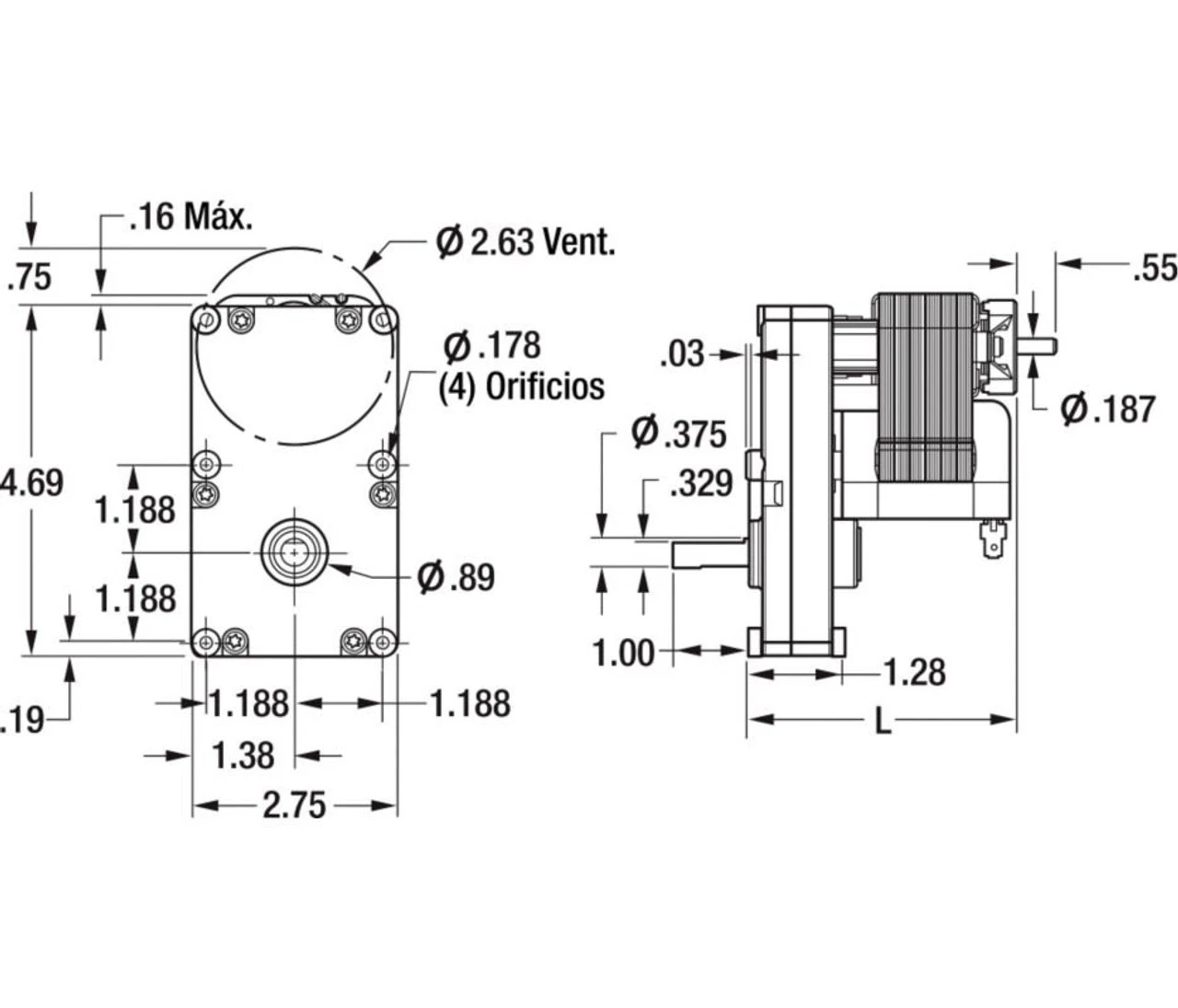 Dayton 1LNF7 Gear Motor | 4 RPM 115V (6Z906) 4 Dayton 1LNF7 Gear Motor | 4 RPM 115V (6Z906) - Image 2