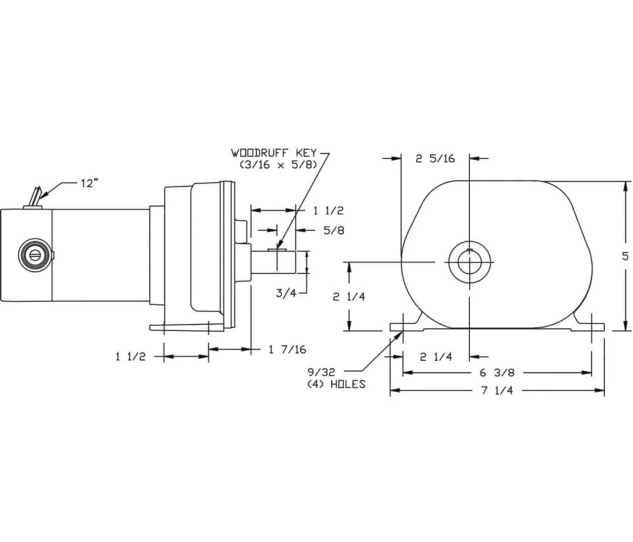 Dayton Model 1LPK2 DC Gear Motor 58 RPM 1/15 Hp 12VDC (1L470) 4 Dayton Model 1LPK2 DC Gear Motor 58 RPM 1/15 Hp 12VDC (1L470) - Image 2