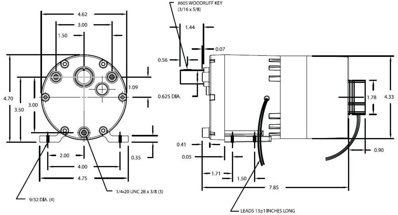 Dayton Model 1LPN4 Gear Motor 7 RPM 1/10 Hp 115V With Brake 4 Dayton Model 1LPN4 Gear Motor 7 RPM 1/10 Hp 115V With Brake - Image 2