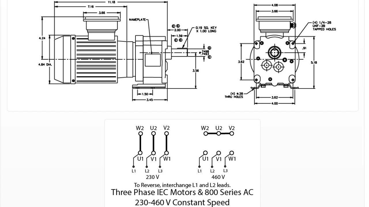 Bison 017-246-0015 Gear Motor 1/4 Hp 112 RPM 230/460V 4 Bison 017-246-0015 Gear Motor 1/4 Hp 112 RPM 230/460V - Image 2