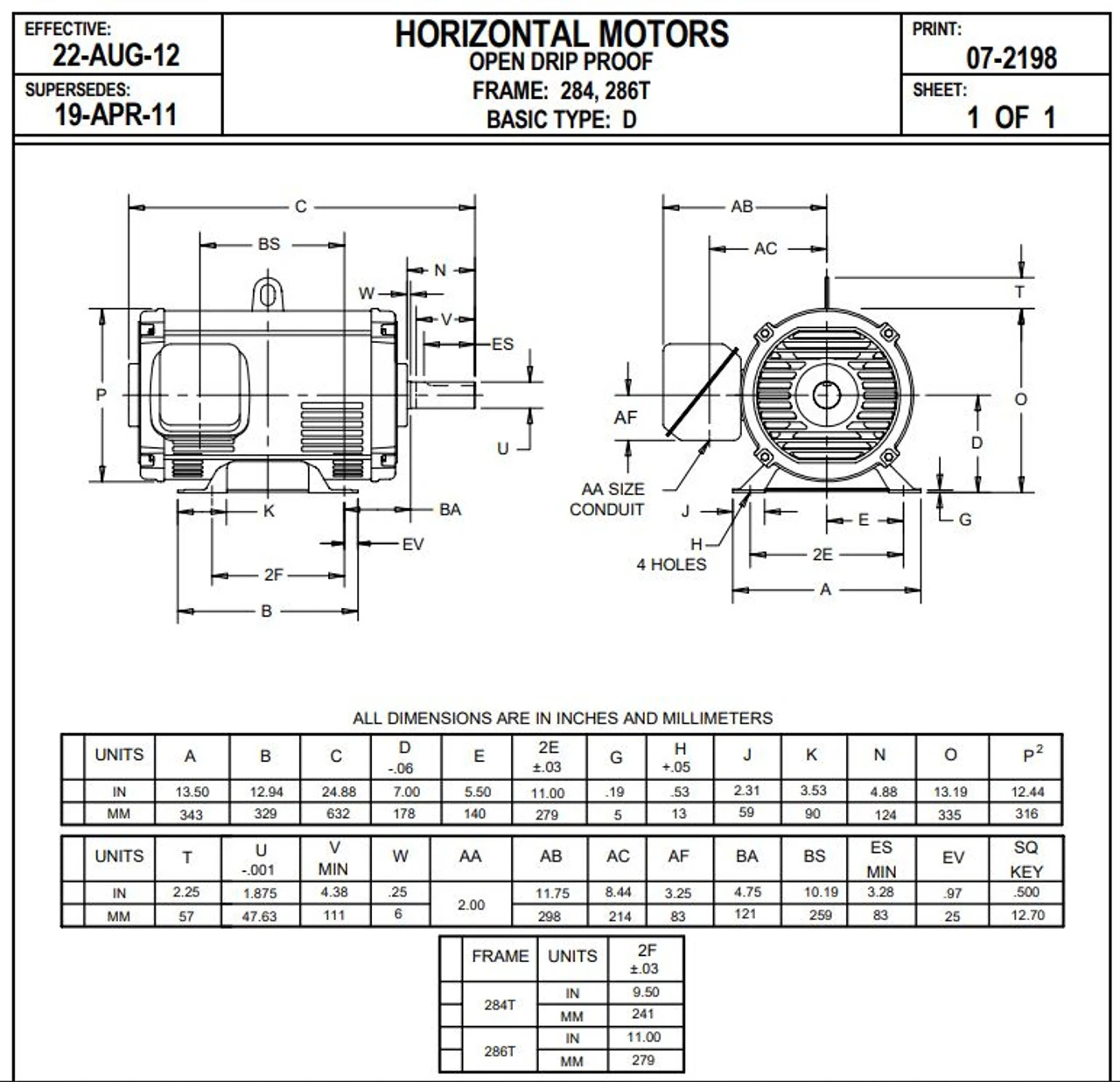 D25P2D Nidec | 25 Hp 1800 RPM 284T Frame 208-230/460V ODP Electric Motor Nidec 4 D25P2D Nidec | 25 Hp 1800 RPM 284T Frame 208-230/460V ODP Electric Motor Nidec - Image 2