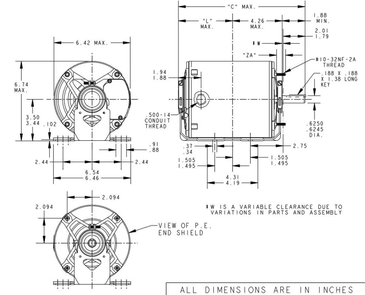 K285 Marathon 1/2 Hp (1 Speed) 208-230/460V 1200 RPM TENV 56 Frame 3 Phase Resilient Base Motor 6 K285 Marathon 1/2 Hp (1 Speed) 208-230/460V 1200 RPM TENV 56 Frame 3 Phase Resilient Base Motor - Image 4