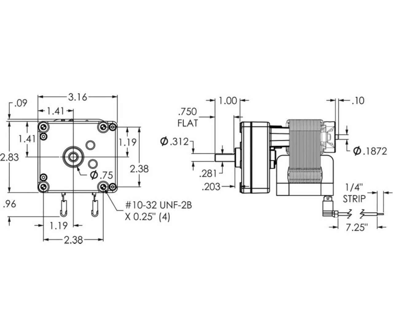 Dayton Model 1MBF5 Gear Motor 6.6 RPM 1/229 Hp 115V (Old Model 2Z806) 4 Dayton Model 1MBF5 Gear Motor 6.6 RPM 1/229 Hp 115V (Old Model 2Z806) - Image 2