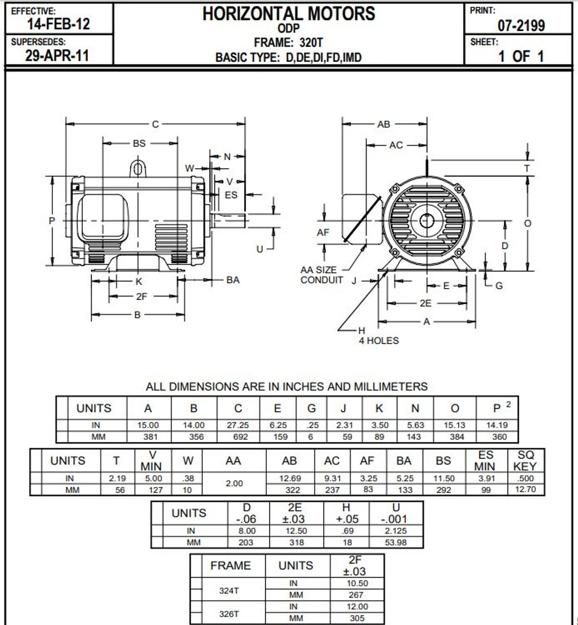 D40P2D Nidec | 40 Hp 1800 RPM 324T Frame 208-230/460V ODP Electric Motor Nid 4 D40P2D Nidec | 40 Hp 1800 RPM 324T Frame 208-230/460V ODP Electric Motor Nid - Image 2