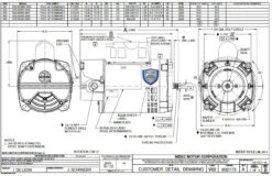 ET3210 US Motors 1 Hp ODP 3450 RPM 56Y 115/208-230V Hayward Replacement Pool Pump Motor