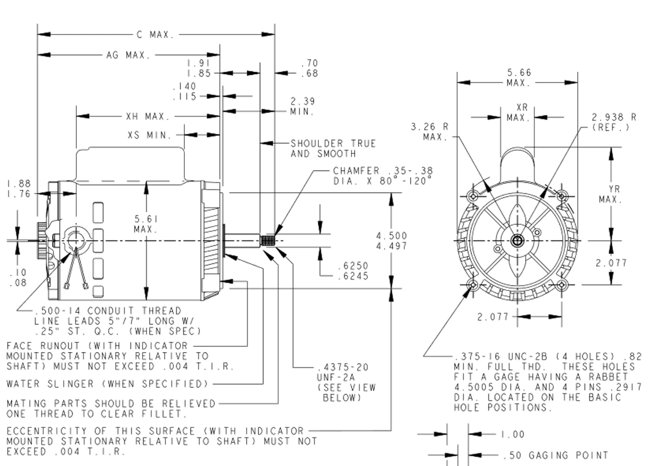 C331 Marathon 1/2 Hp Basic Jet Pump Motor 3600 RPM 115/230V ODP 56J Frame (no Base) 4 C331 Marathon 1/2 Hp Basic Jet Pump Motor 3600 RPM 115/230V ODP 56J Frame (no Base) - Image 2