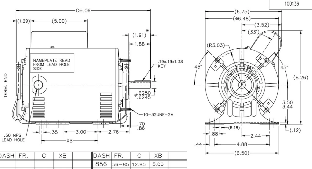 B337 Marathon 1 Hp (1 Speed) 277V 1800 RPM ODP 56 Frame Cap Start Resilient Base Motor 6 B337 Marathon 1 Hp (1 Speed) 277V 1800 RPM ODP 56 Frame Cap Start Resilient Base Motor - Image 4