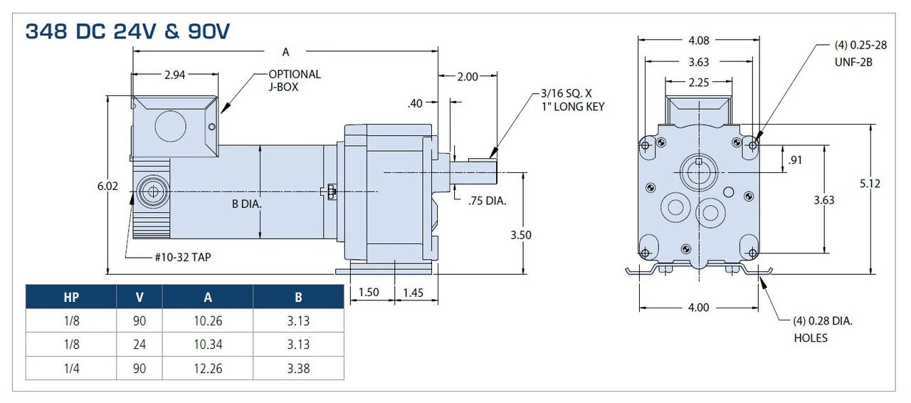 Bison 011-348-5010 Gear Motor 1/8 Hp 170 RPM 24VDC 4 Bison 011-348-5010 Gear Motor 1/8 Hp 170 RPM 24VDC - Image 2