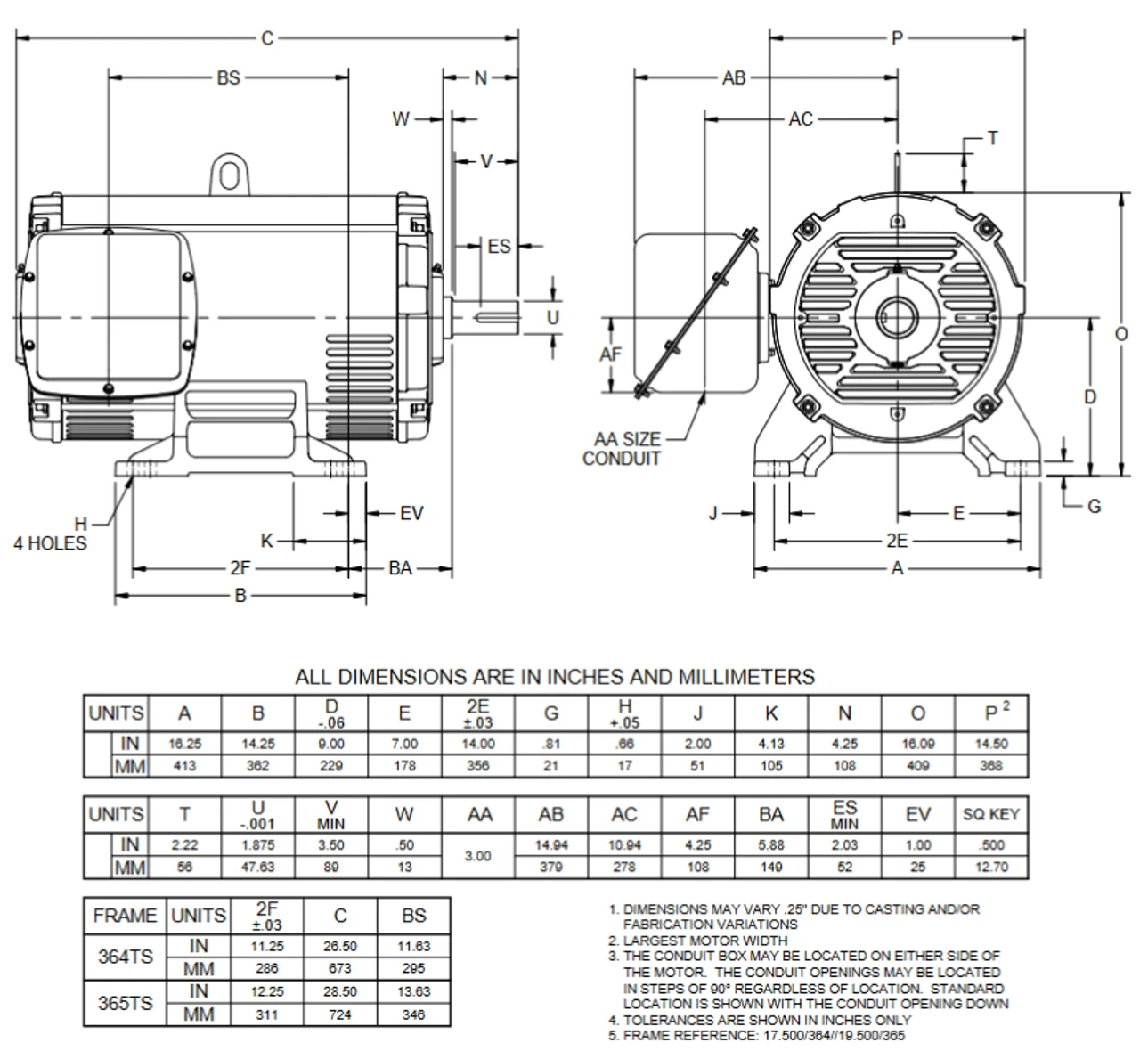 FF60E2XS Nidec 60 Hp 1800 RPM 200/400V ODP 364TS (Rigid Base) 3-Phase Fire Pump Motor 4 FF60E2XS Nidec 60 Hp 1800 RPM 200/400V ODP 364TS (Rigid Base) 3-Phase Fire Pump Motor - Image 2