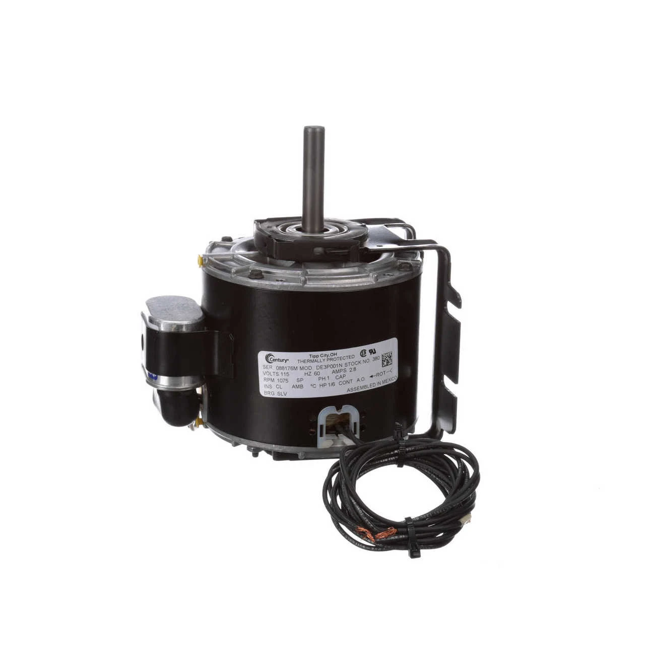Model 380 Century 1/6 Hp 1075 RPM 1-Speed 5" Diameter 115V Century Motor # 380 3 Model 380 Century 1/6 Hp 1075 RPM 1-Speed 5" Diameter 115V Century Motor # 380