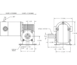 Dayton Model 3XA78 DC Gear Motor 180 RPM 1/8 Hp TENV 90VDC -MotorHub Shop 3XA82 dim 78432.1435077479