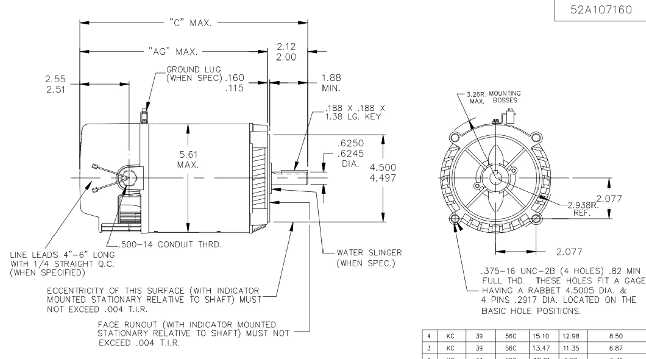 H439 Marathon 1/3 Hp 2-Compartment Jet Pump Motor 3600 RPM 115V ODP 56C Frame (no Base) 6 H439 Marathon 1/3 Hp 2-Compartment Jet Pump Motor 3600 RPM 115V ODP 56C Frame (no Base) - Image 4
