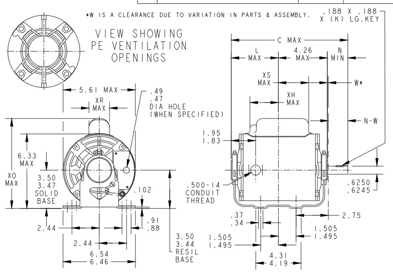 C457 Marathon 1/3 Hp (1 Speed) 110/220V 1500 RPM ODP 56 Frame Cap Start Resilient Base Motor 6 C457 Marathon 1/3 Hp (1 Speed) 110/220V 1500 RPM ODP 56 Frame Cap Start Resilient Base Motor - Image 4
