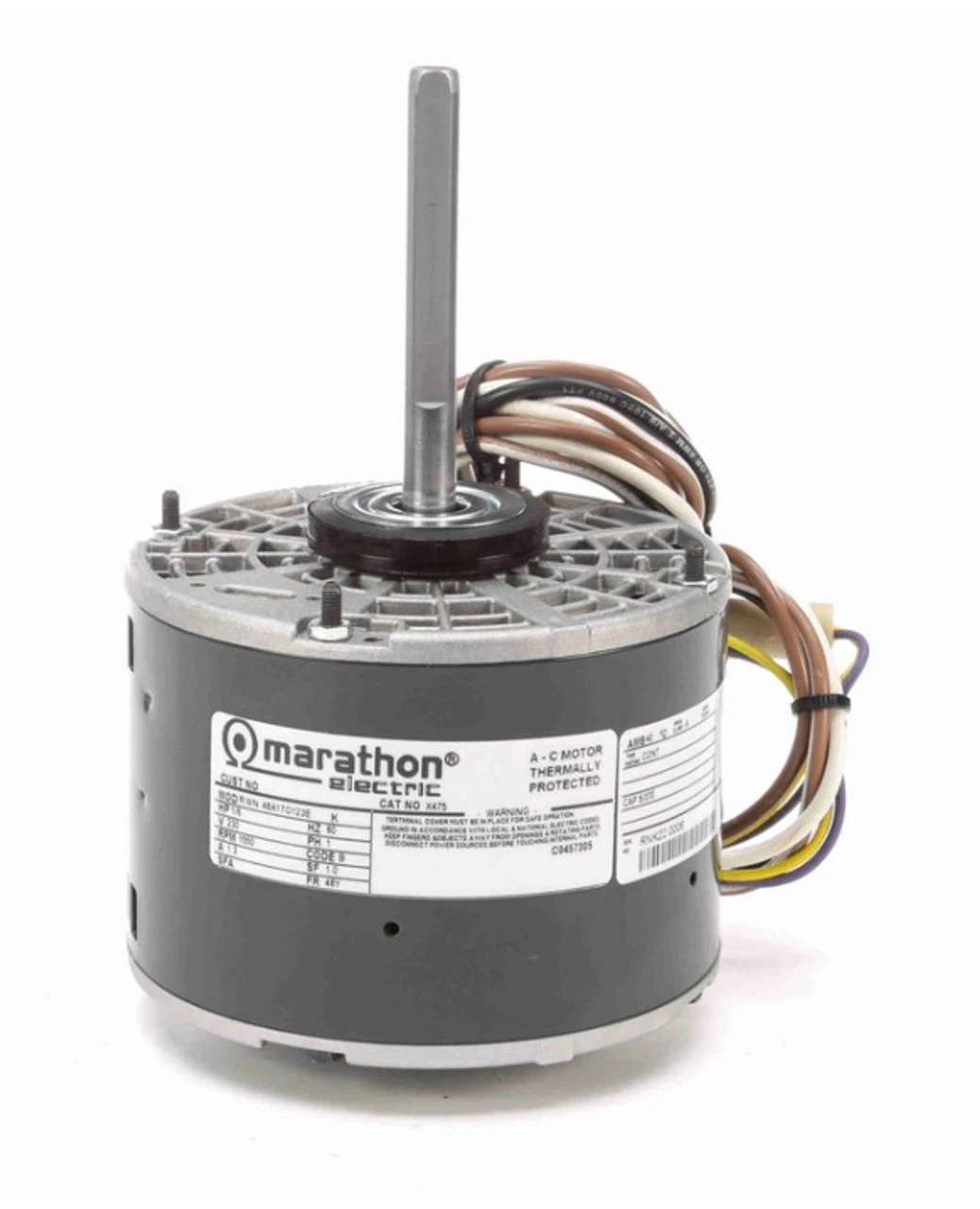 X475 Marathon 1/6 Hp 230V 1625 RPM (1 Speed) OPAO 48Y Frame Blower Motor 3 X475 Marathon 1/6 Hp 230V 1625 RPM (1 Speed) OPAO 48Y Frame Blower Motor