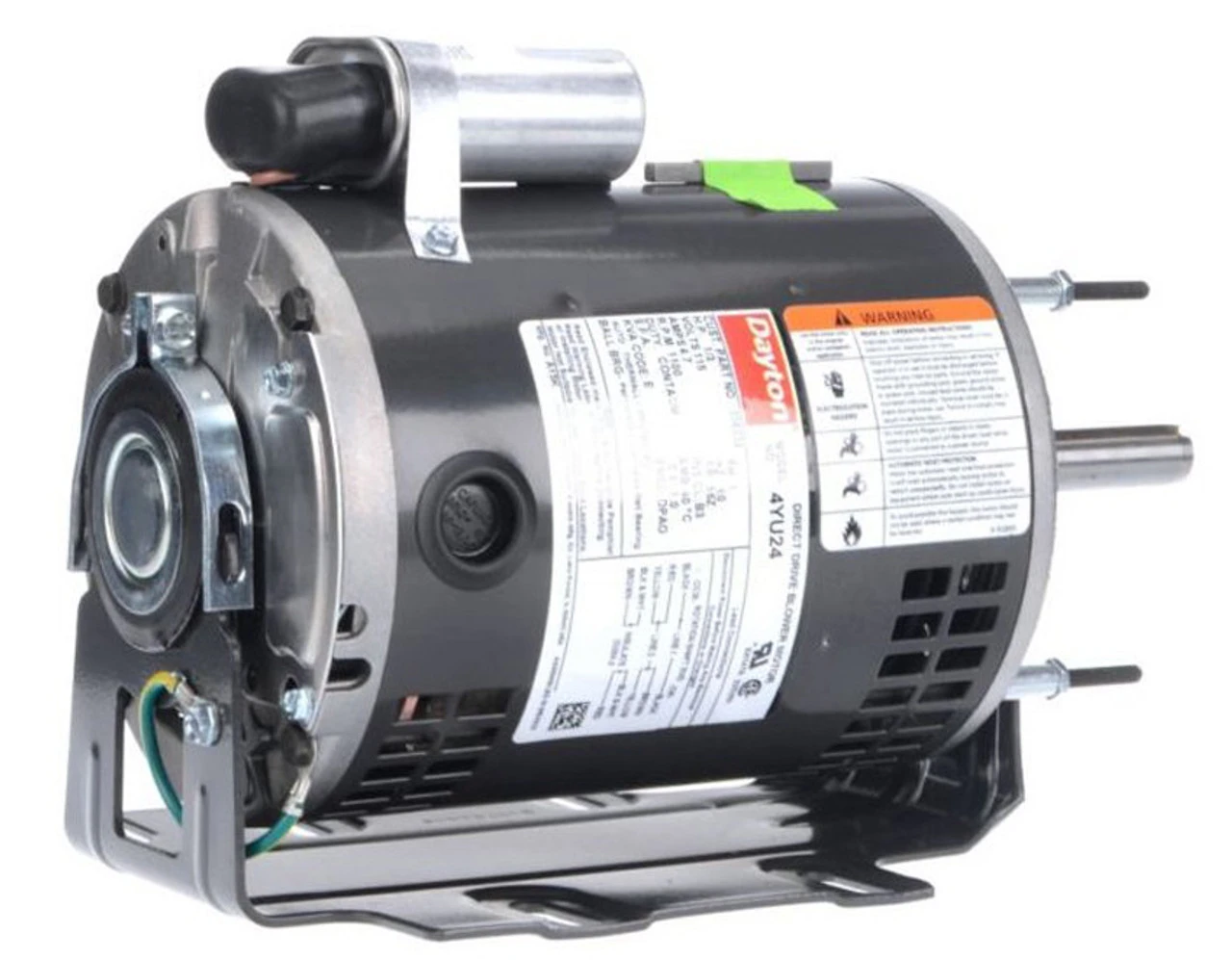 4YU24 Dayton 1/3 HP Direct Drive Blower Motor 1100 RPM 115V 4 4YU24 Dayton 1/3 HP Direct Drive Blower Motor 1100 RPM 115V - Image 2