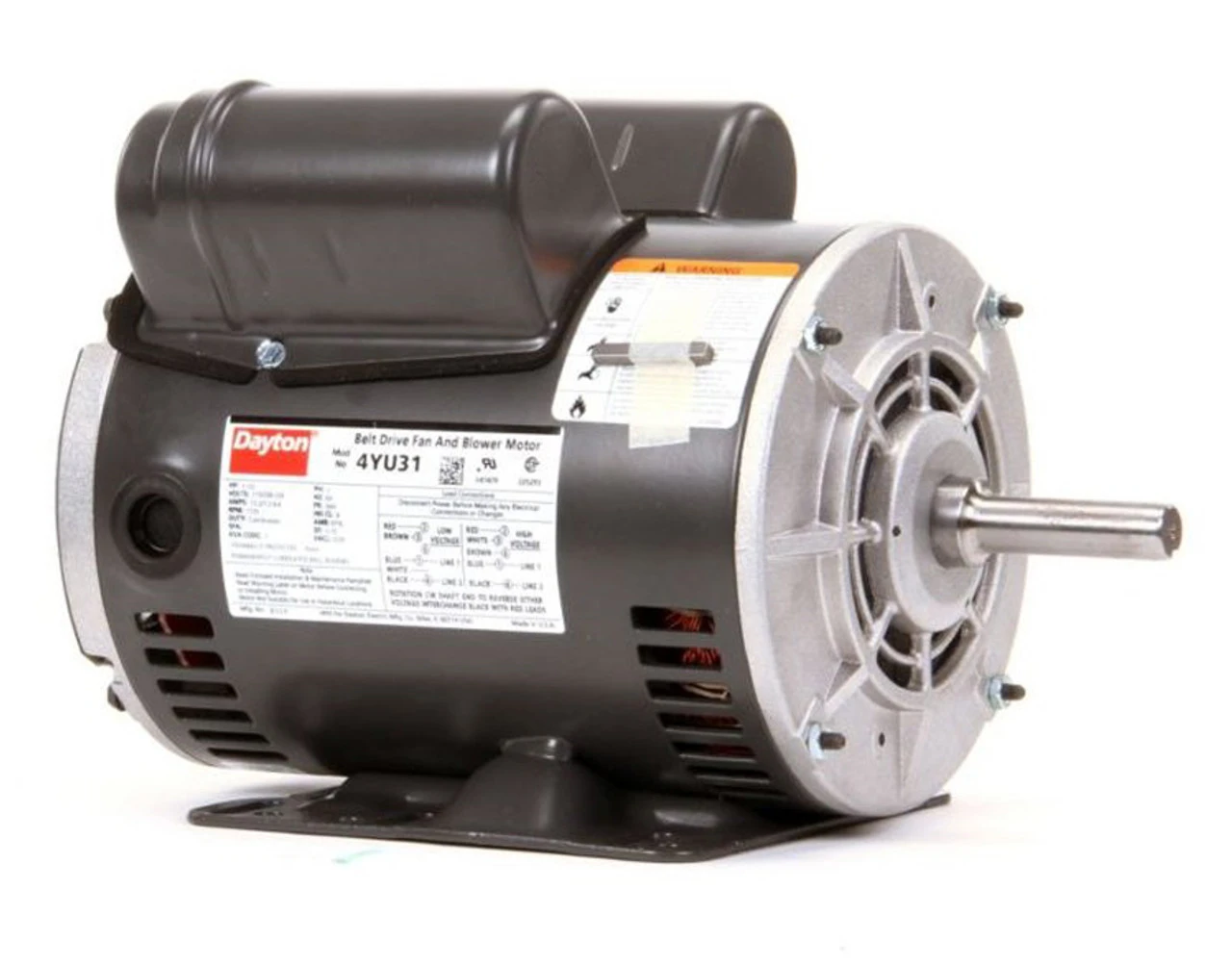 1.5 Hp Belt Drive Blower Cap Start Motor 1725 RPM 115/208-230V Dayton 4YU31 4 1.5 Hp Belt Drive Blower Cap Start Motor 1725 RPM 115/208-230V Dayton 4YU31 - Image 2