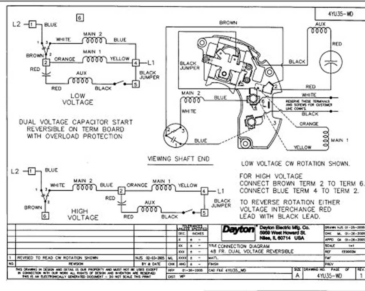 Model 4YU35 Dayton 3/4 Hp Belt Drive Blower Cap Start Motor 1725 RPM 115/208-230V Dayton 4YU35 6 Model 4YU35 Dayton 3/4 Hp Belt Drive Blower Cap Start Motor 1725 RPM 115/208-230V Dayton 4YU35 - Image 4