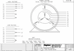 Model 4YU40 Century 2 Hp Belt Drive Blower 3 Phase Motor 1725 RPM 208-230/460V Dayton 4YU40 9 Model 4YU40 Century 2 Hp Belt Drive Blower 3 Phase Motor 1725 RPM 208-230/460V Dayton 4YU40 -MotorHub Shop 4YU40WIRE 61387.1463311307