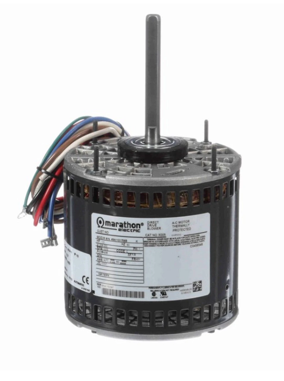 X005 Marathon 1/2 Hp 208-230V 1075 RPM (3 Speed) OPAO 48Y Frame Blower Motor 3 X005 Marathon 1/2 Hp 208-230V 1075 RPM (3 Speed) OPAO 48Y Frame Blower Motor