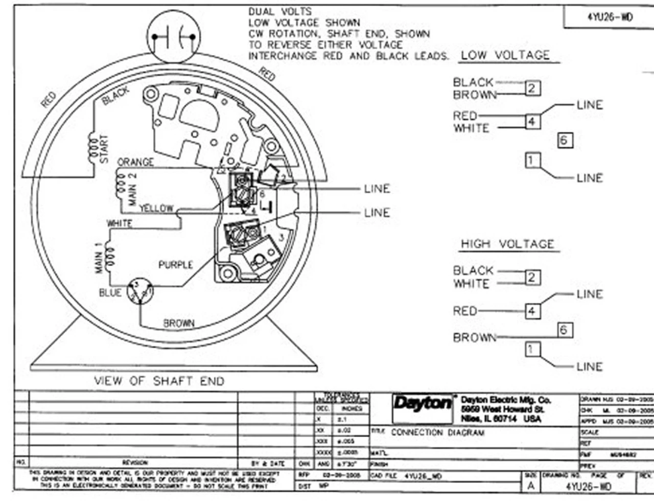 Model 4YU26 Dayton 1 HP Direct Drive Blower PSC Motor 1140 RPM 115/230V Dayton 4YU26 6 Model 4YU26 Dayton 1 HP Direct Drive Blower PSC Motor 1140 RPM 115/230V Dayton 4YU26 - Image 4