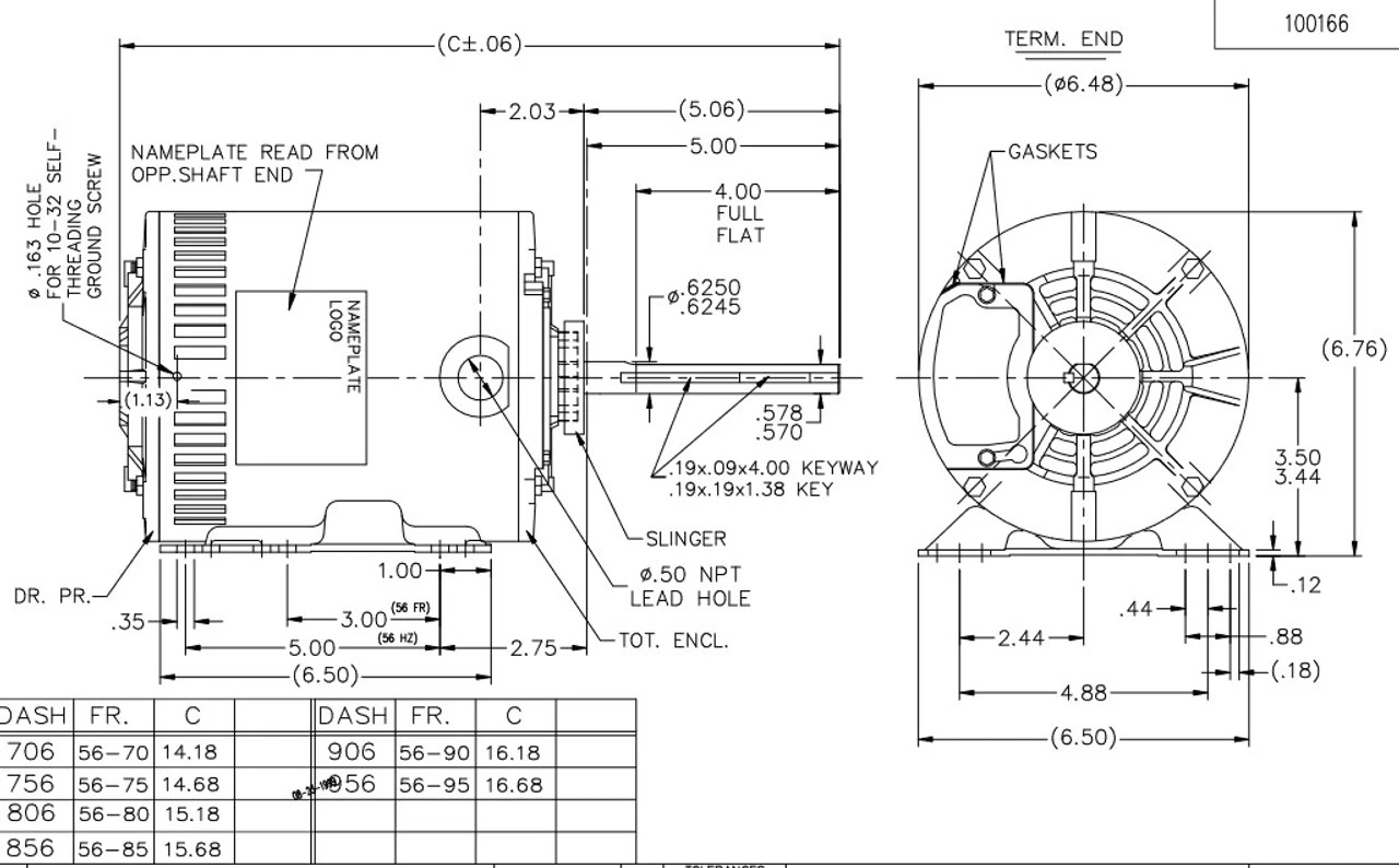 X513 Marathon 1 Hp 3-phase 208-230/460V 1075 RPM OPAO 56HZ Frame Condenser Fan Motor 6 X513 Marathon 1 Hp 3-phase 208-230/460V 1075 RPM OPAO 56HZ Frame Condenser Fan Motor - Image 4