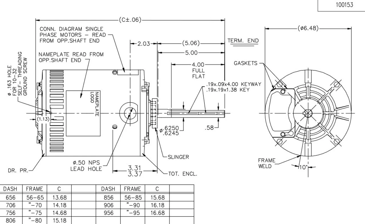 X524 Marathon 1 1/2 Hp 3-phase 575V 1075 RPM OPAO 56Y Frame Condenser Fan Motor 6 X524 Marathon 1 1/2 Hp 3-phase 575V 1075 RPM OPAO 56Y Frame Condenser Fan Motor - Image 4