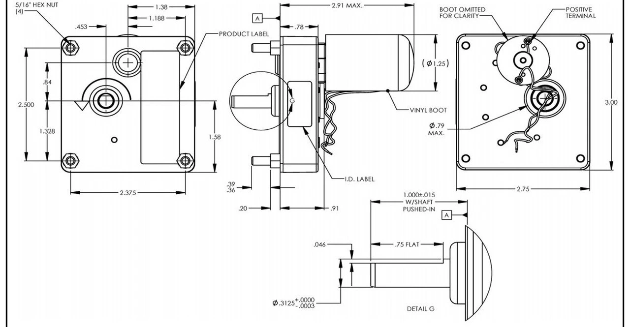 Dayton Model 52JE46 DC Gear Motor .50 RPM 1/2800 Hp 12VDC 4 Dayton Model 52JE46 DC Gear Motor .50 RPM 1/2800 Hp 12VDC - Image 2