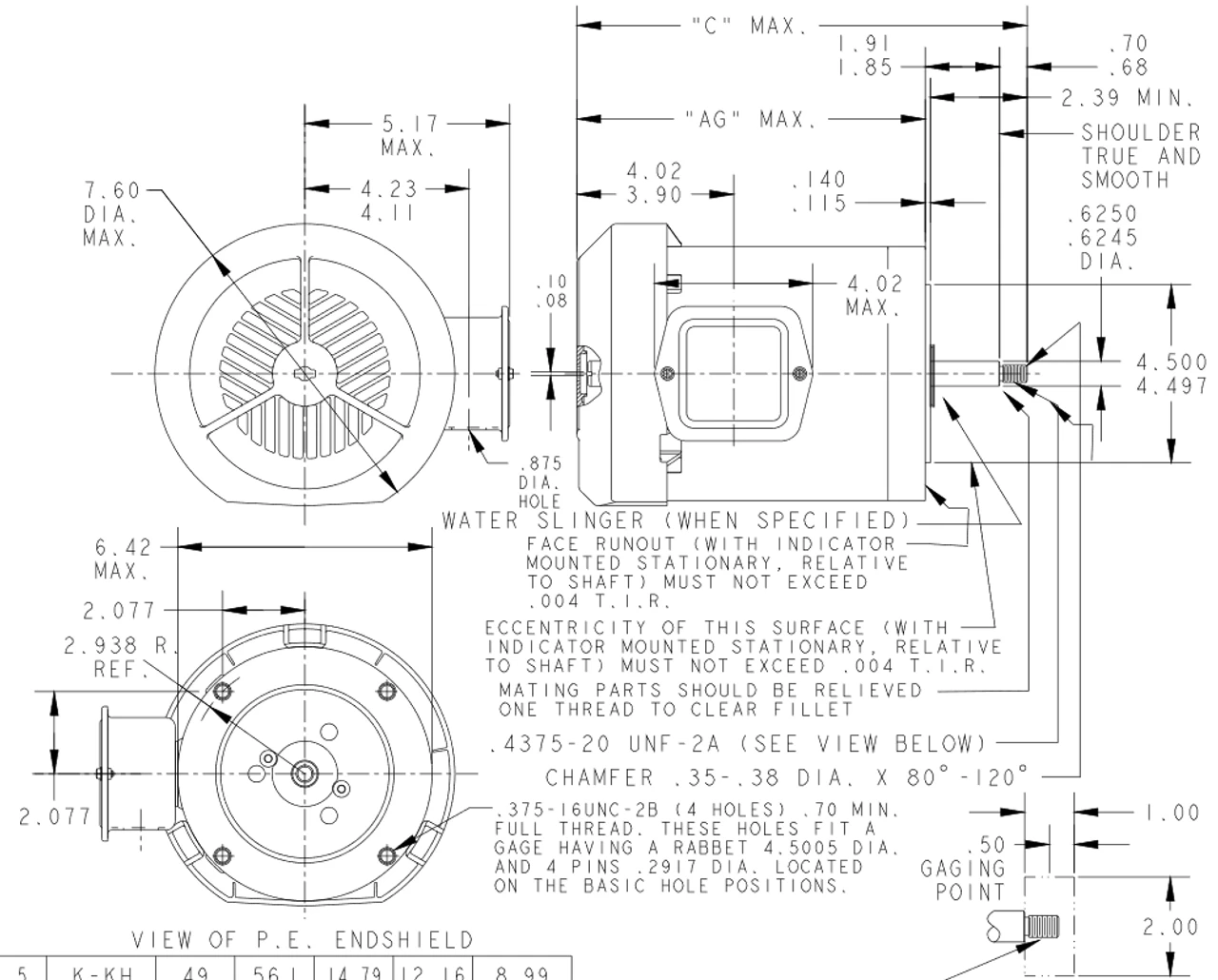 K550 Marathon 1/2 Hp 3-Phase Jet Pump Motor 1800 RPM 208-230/460V TEFC 56J Frame (rigid Base) 6 K550 Marathon 1/2 Hp 3-Phase Jet Pump Motor 1800 RPM 208-230/460V TEFC 56J Frame (rigid Base) - Image 4