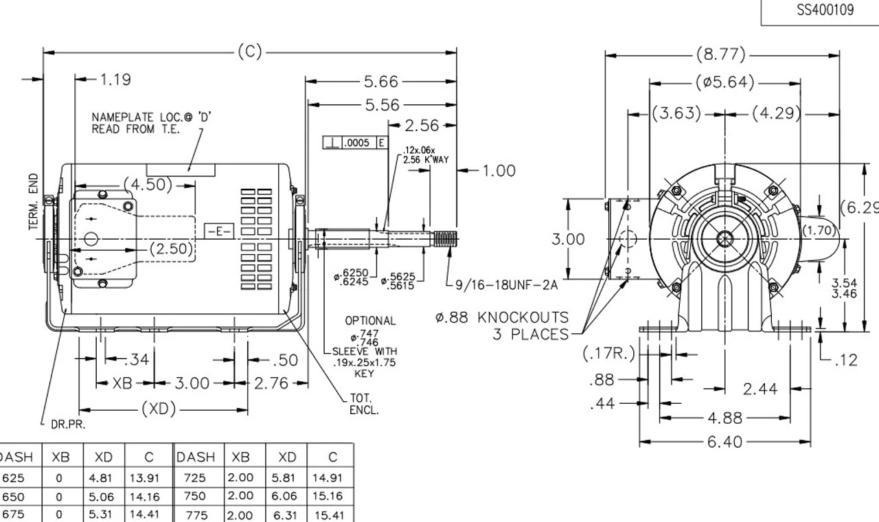 X601 Marathon 1/3 Hp (1 Speed) 115/208-230V 1800 RPM ODP 56Z Frame PSC Resilient Base Motor 6 X601 Marathon 1/3 Hp (1 Speed) 115/208-230V 1800 RPM ODP 56Z Frame PSC Resilient Base Motor - Image 4