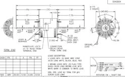 X063 Marathon 3/4 Hp 208-230V 1075 RPM (3 Speed) OPAO 48Y Frame Double-Shaft Blower Motor -MotorHub Shop 63 line 02392.1628002124