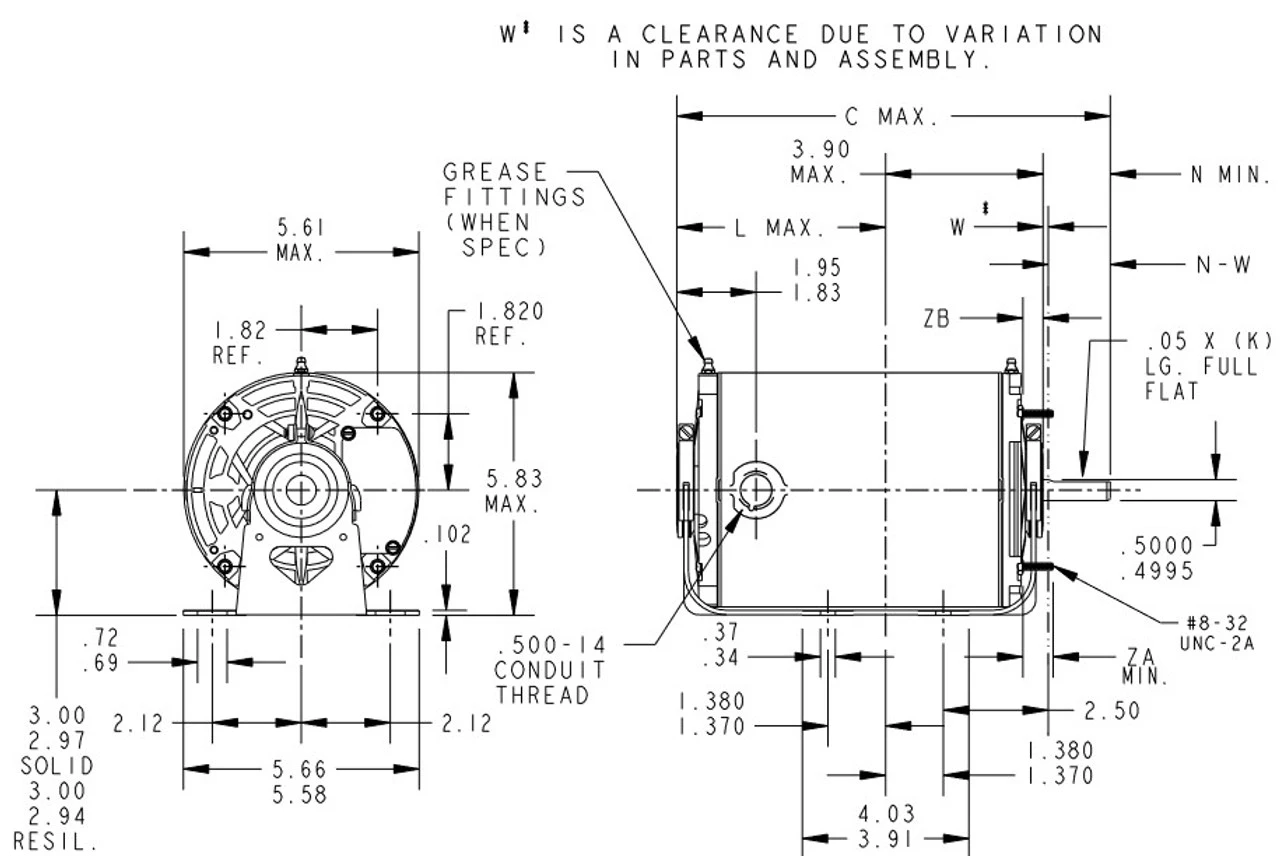 H645 Marathon 1/4 Hp (1 Speed) 220V 50 Hz 1500 RPM ODP 48 Frame Resilient Base Blower Motor 5 H645 Marathon 1/4 Hp (1 Speed) 220V 50 Hz 1500 RPM ODP 48 Frame Resilient Base Blower Motor - Image 3
