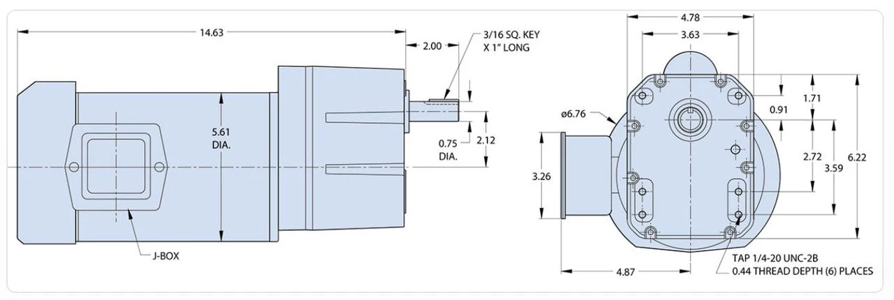 Bison 017-650-0028 Inverter Duty Gear Motor 1/2 Hp 63 RPM 230V 4 Bison 017-650-0028 Inverter Duty Gear Motor 1/2 Hp 63 RPM 230V - Image 2