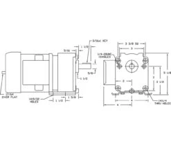 Dayton Model 6K331 Gear Motor TEFC, 60 RPM 1/6 Hp 115 Volts 60HZ. -MotorHub Shop 6K325 dim 19346.1435077100