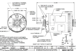8431 Nidec 1 Hp 1075 RPM 208-230/460V 6.5" Dia. (No Base) 1-Speed OAO Condenser Motor -MotorHub Shop 8431 line 16042.1676319953