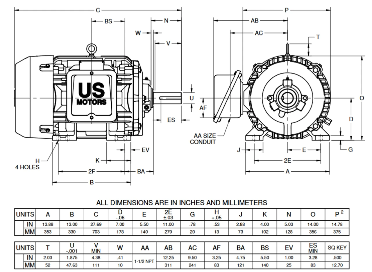 8D30P2C Nidec 30 Hp 1800 RPM 286T Frame (Rigid Base) 460V TEFC 3-Phase Inverter Duty Electric Motor 4 8D30P2C Nidec 30 Hp 1800 RPM 286T Frame (Rigid Base) 460V TEFC 3-Phase Inverter Duty Electric Motor - Image 2