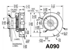 Fasco A090 Rheem Rudd (70-21496-01) Furnace Draft Inducer Blower 115 Volts -MotorHub Shop A090dim 13961.1491586569