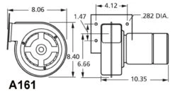 Fasco A161 Brinkley, Fedders Furnace Draft Inducer Blower 230V (8353920103) -MotorHub Shop A161dim 26956.1544033723