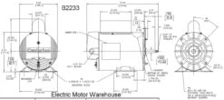B2233 Century 2 Hp 3450/1725 RPM 56Y Frame 230V 2-Speed Pool & Spa Electric Motor Century # B2233 -MotorHub Shop B2233 dim 45968.1554318965