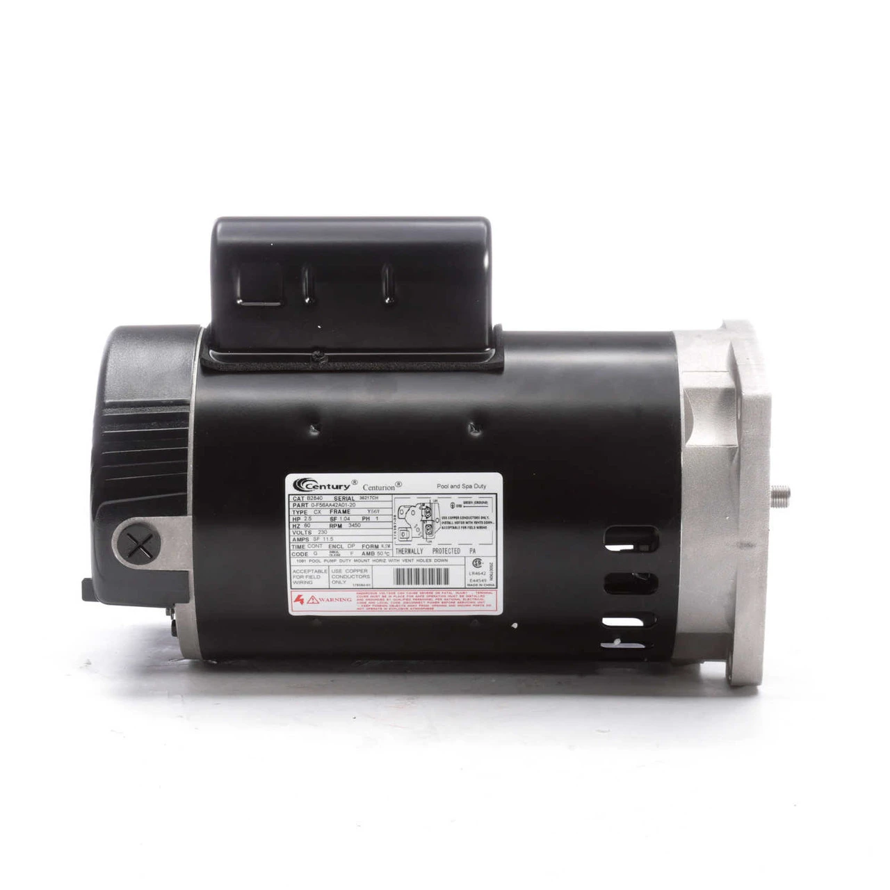 B2840V1 Century 2.5 Hp 3450 RPM 56Y Frame 230V Square Flange Pool Motor 4 B2840V1 Century 2.5 Hp 3450 RPM 56Y Frame 230V Square Flange Pool Motor - Image 2