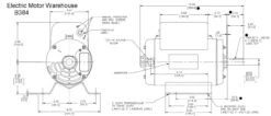 B384 Century 5 HP 3450 RPM R56Y Frame 208-230V Air Compressor Motor - Century # B384 -MotorHub Shop B384 dim 65500.1555081895