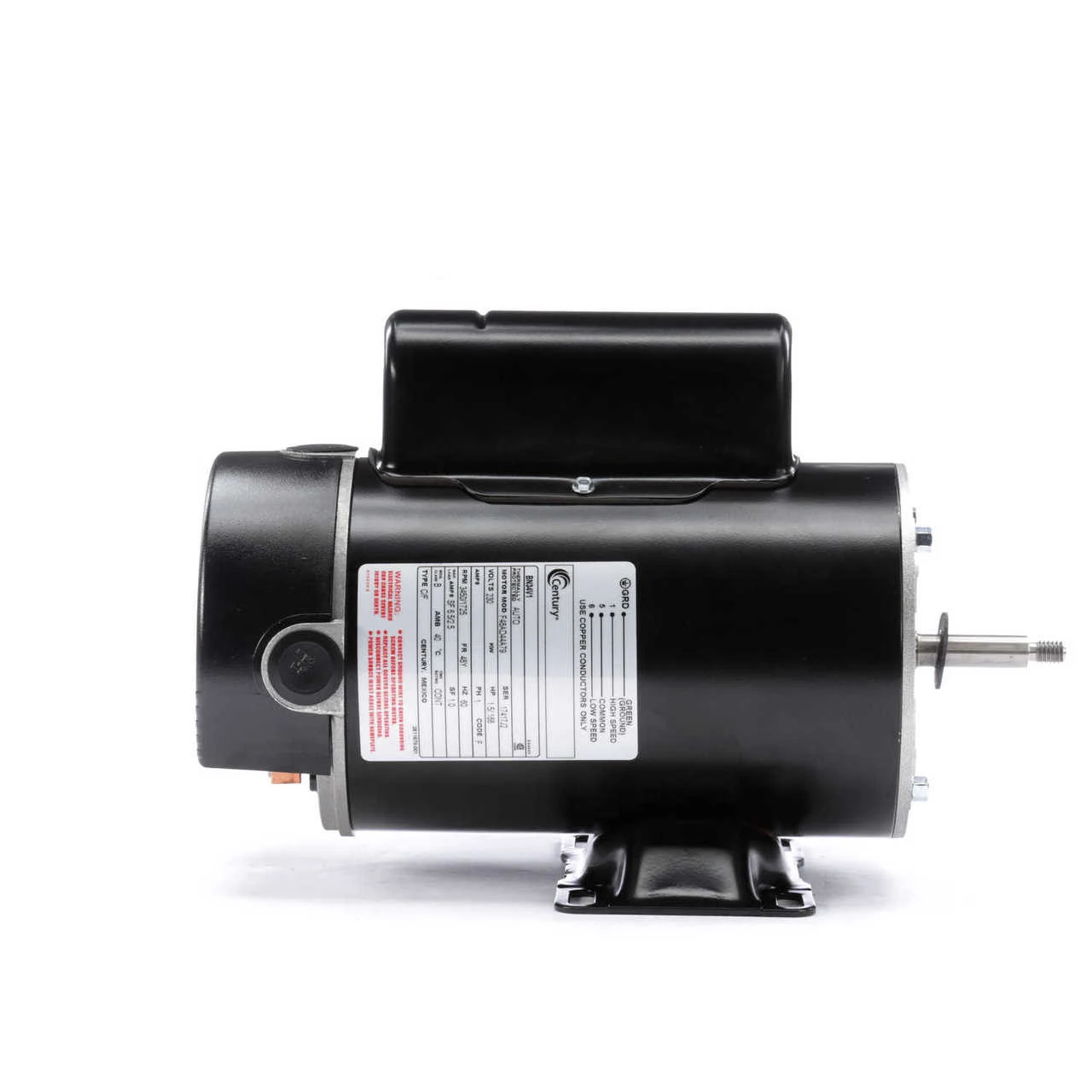 BN34V1 Century 1.5 Hp 3450/1725 RPM 48Y Frame 230V 2-Speed Pool & Spa Electric Motor Century # BN34V1 4 BN34V1 Century 1.5 Hp 3450/1725 RPM 48Y Frame 230V 2-Speed Pool & Spa Electric Motor Century # BN34V1 - Image 2